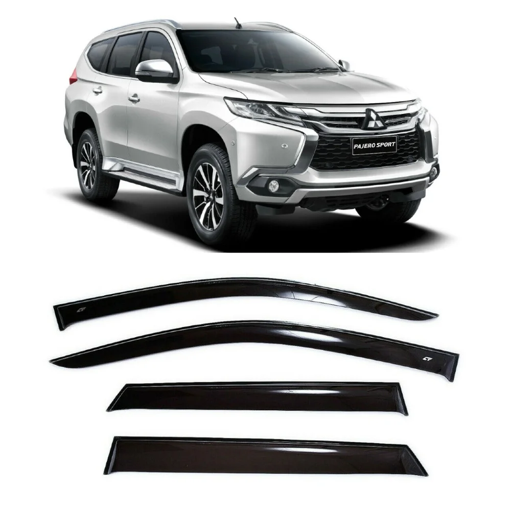 Дефлекторы окон Cobra Tuning M45216 на авто Mitsubishi Pajero Sport 3 lll 5d 2016 4 шт./комп. ветровики от