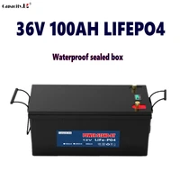 36v 100ah lifepo4 battery pack lithium iron rechargeable phosphate solar rv with bms for motor outdoor camping motor