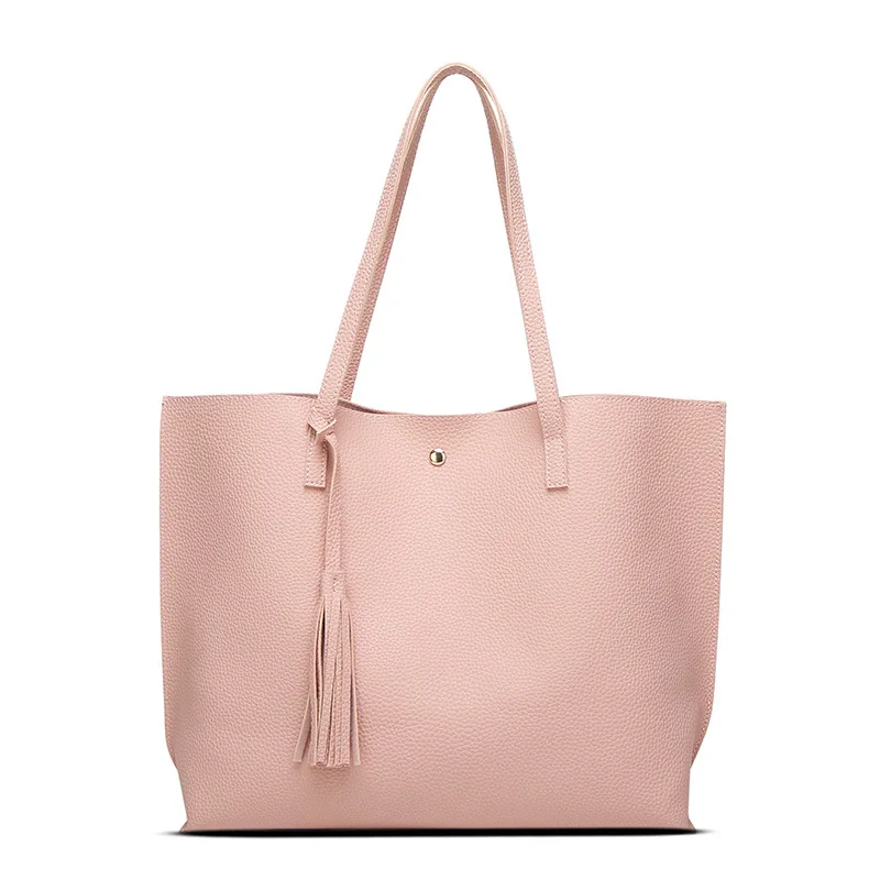 

Soft Pu Leather Lychee Pattern Multi Color Totes Women's Big Capacity Shopping Bag Ladies Shoulder Bag
