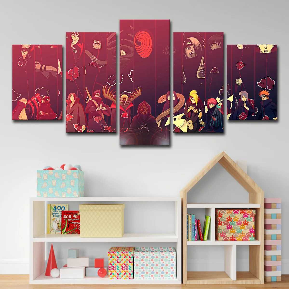 

Home poster decoration picture canvas on the wall art frame 5 panels Naruto Characters Anime Set Painting