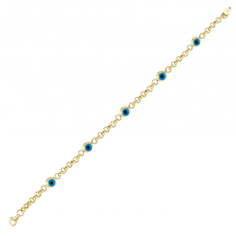 

Gold Evil Eye Beaded Bracelet BD023 - Certified 14K Gold–A perfect gift for your Loved Ones