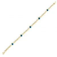 Gold Evil Eye Beaded Bracelet BD023 - Certified 14K Gold–A perfect gift for your Loved Ones