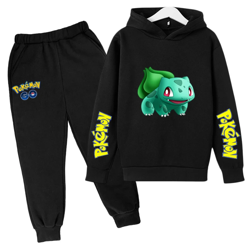 

Pokemon Boy Costume Set Springs Fall New Kids Boy Long Sleeve Pikachu Top Hoodie + Pants Casual