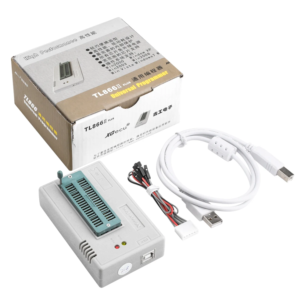 Программатор TL866II Plus EEPROM PIC AVR TL866A TL866CS USB универсальный BIOS NAND программатор 24 93 25 mcu