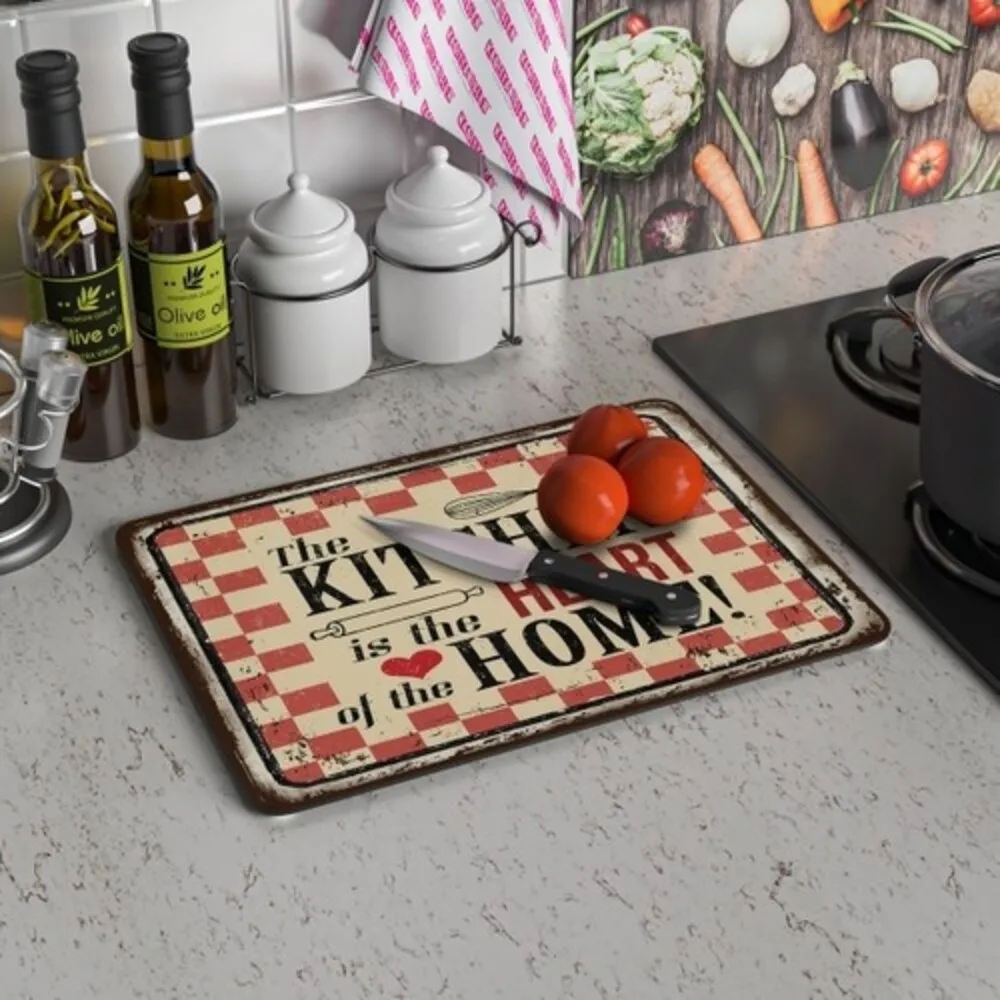 Стеклянная разделочная доска My Kitchen с рисунком сердца 20x30 / 30x40 см быстрая