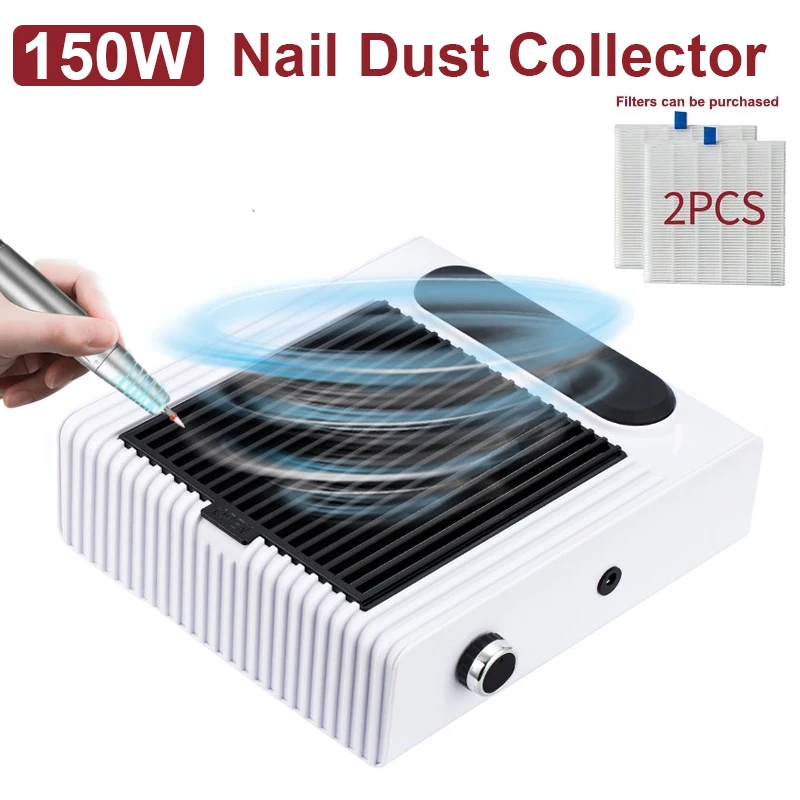 

150W Power Vacuum Nail Dust Collector For Manicure Nails Collector With Fitter Nail Dust Fan Vacuum Cleaner For Nails