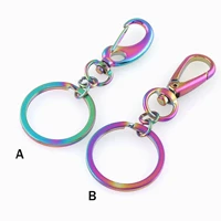 rainbow swivel clasp claw with key ring swivel lobster clasp spring hook purse snap clasps handbag trigger clasp jewelry