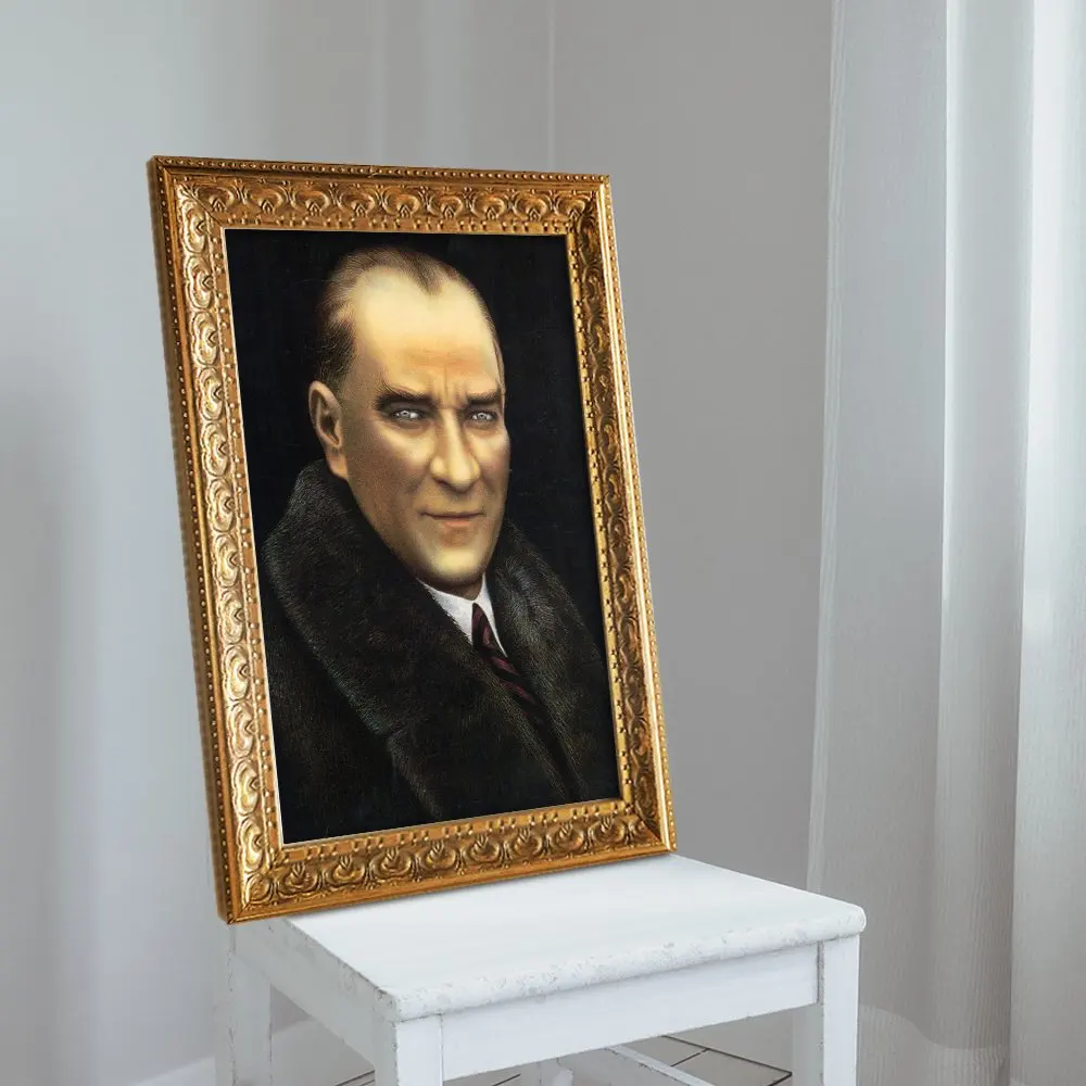 

Стол A3 Ataturk 6 с золотыми блестками и рамкой