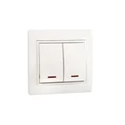 Выключатель 2-кл.+свет белыйкремовый СУ Lezard МИРА