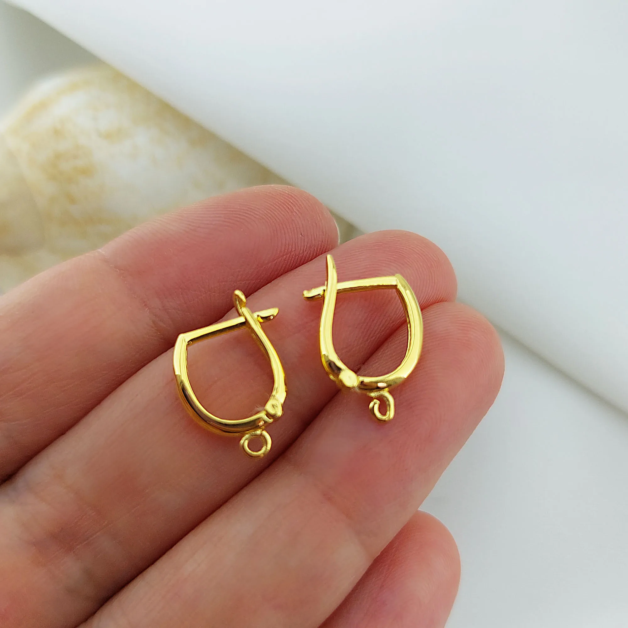 

925 Sterling Silver Earrings, Leverback Earrings, Leverback Ear Hoops, Earring Findings, Hoops, Silver Hoops, 2 Pieces