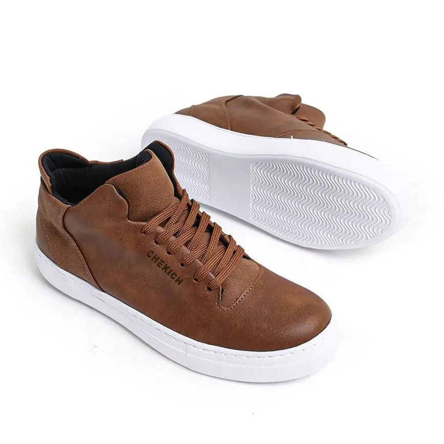 

Chekich Sneakers Unisex Tan Color Non Leather Men and Women Casual Shoes Lace-Up Fashion 2021 Autumn Season Wedding Walking Vulcanized Air Brown Flexible Odorless Comfortable Running CH004 V6