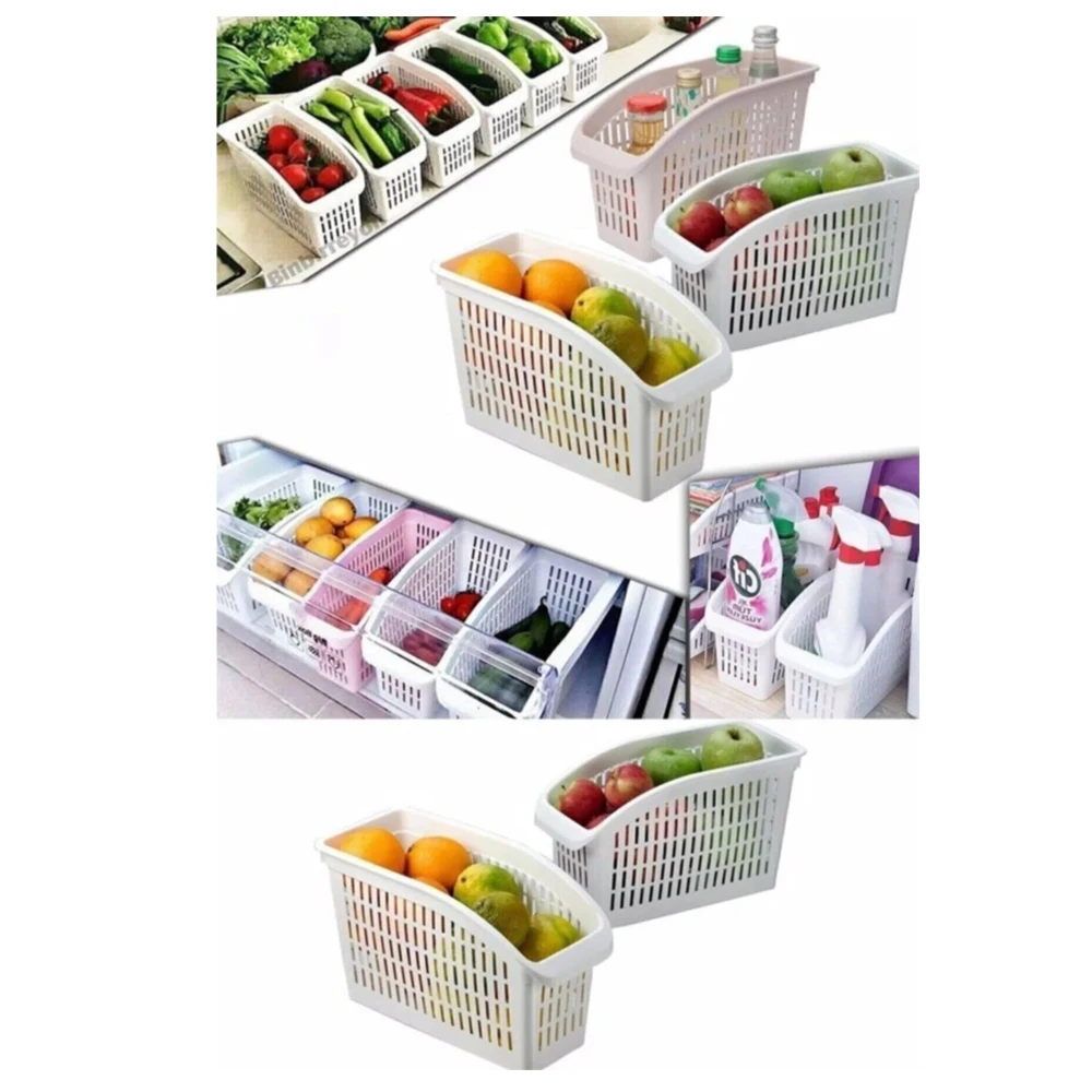 

Kitchen refrigerator organizer basket container Drawner adjustable storage box retractable drawer space saving sla