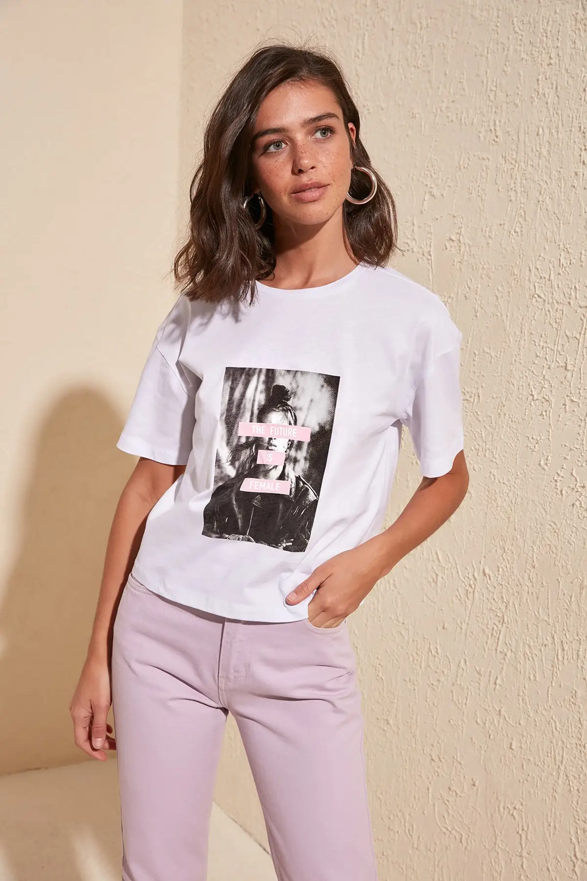 Трикотажная футболка с принтом TWOSS20TS1031 | Женская одежда