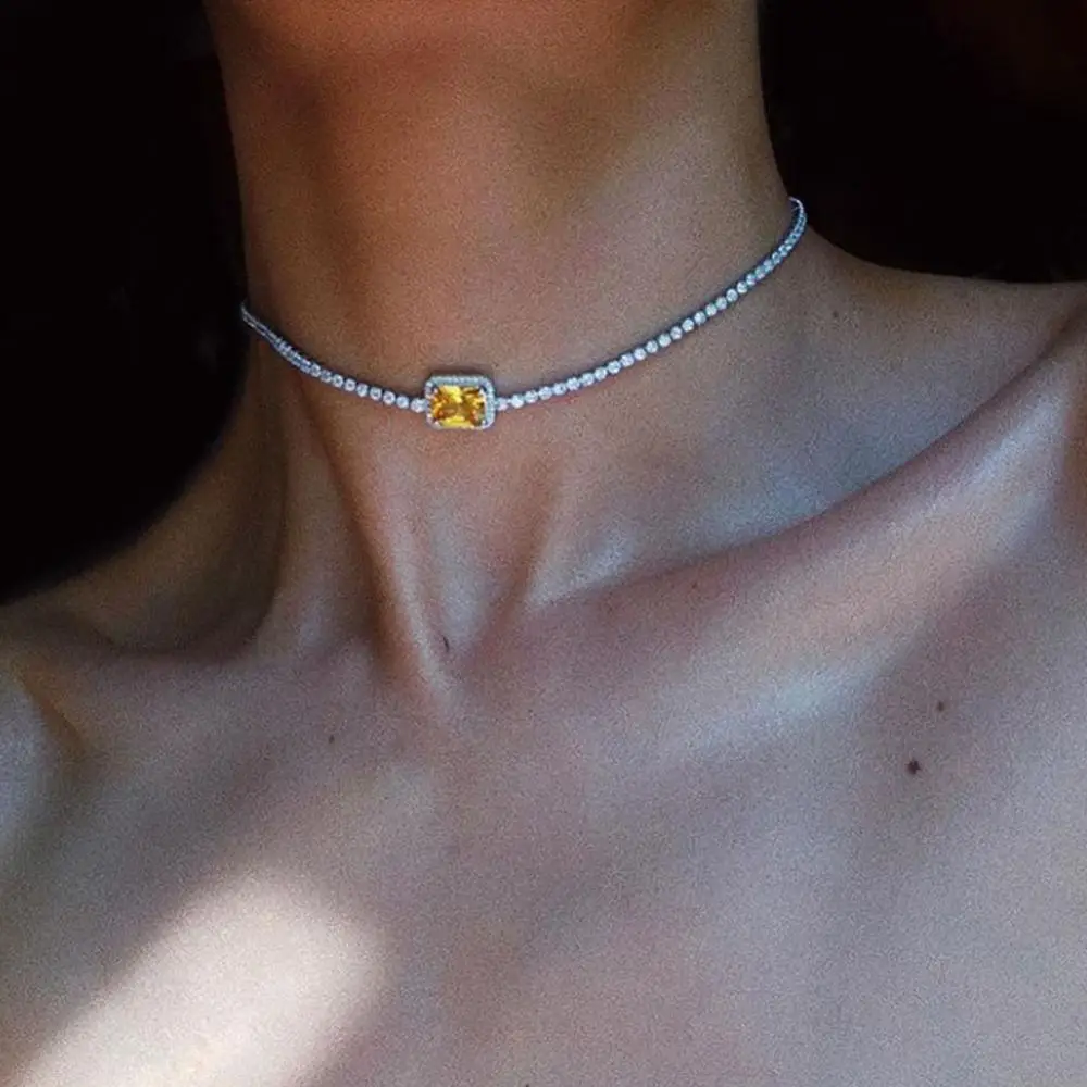 INS/модный свитер Star розовый стразы теннис ожерелье колье для женщин простой