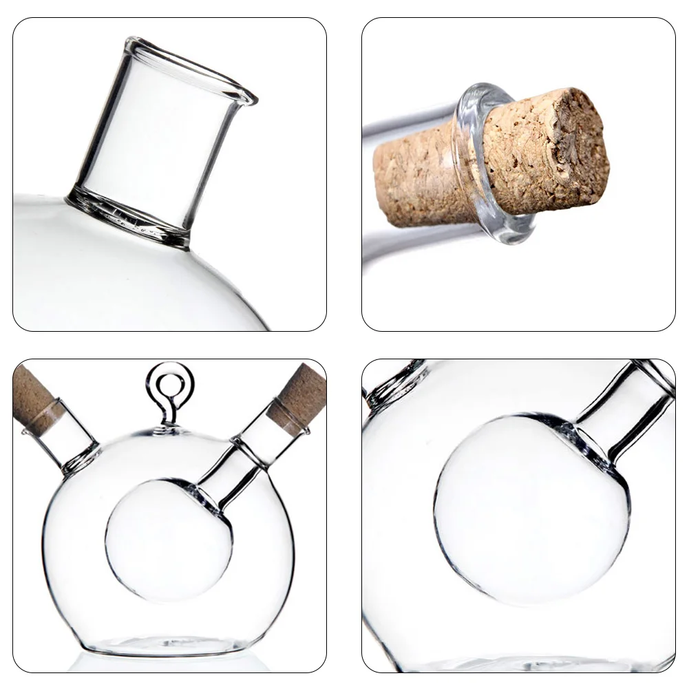 

Double Layer Kitchen Seasoning Glass Bottle Oil Vinegar Bottle Transparent Olive Oil Bottle Kitchen Storage Jar
