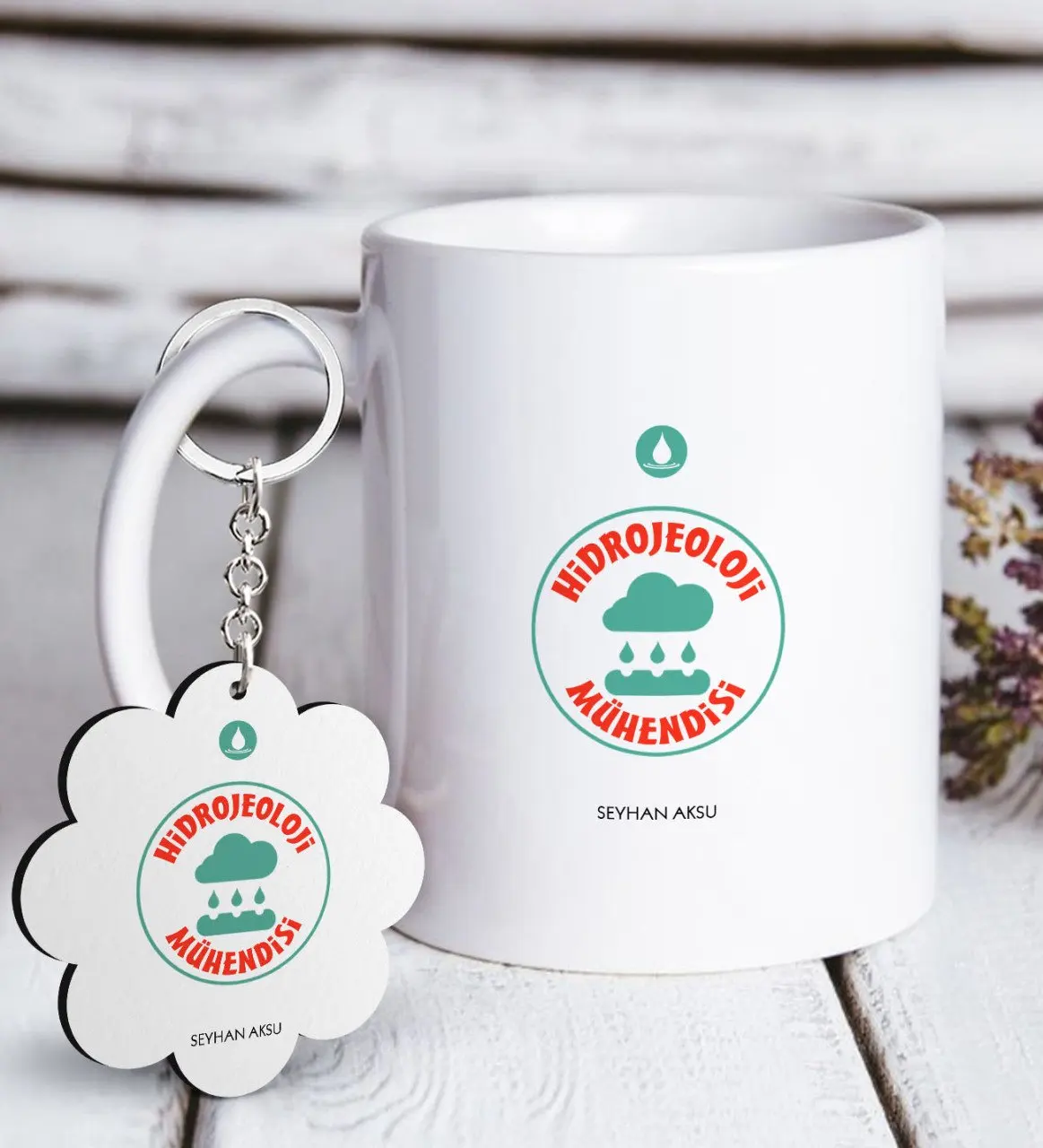 

Personalized Professional Hidrojeoloji Engineer White Mug and Keychain Gift Set