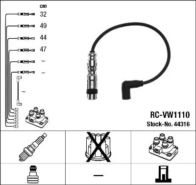 Set high voltage wire 44316 NGK RCVW1110 | Автомобили и мотоциклы