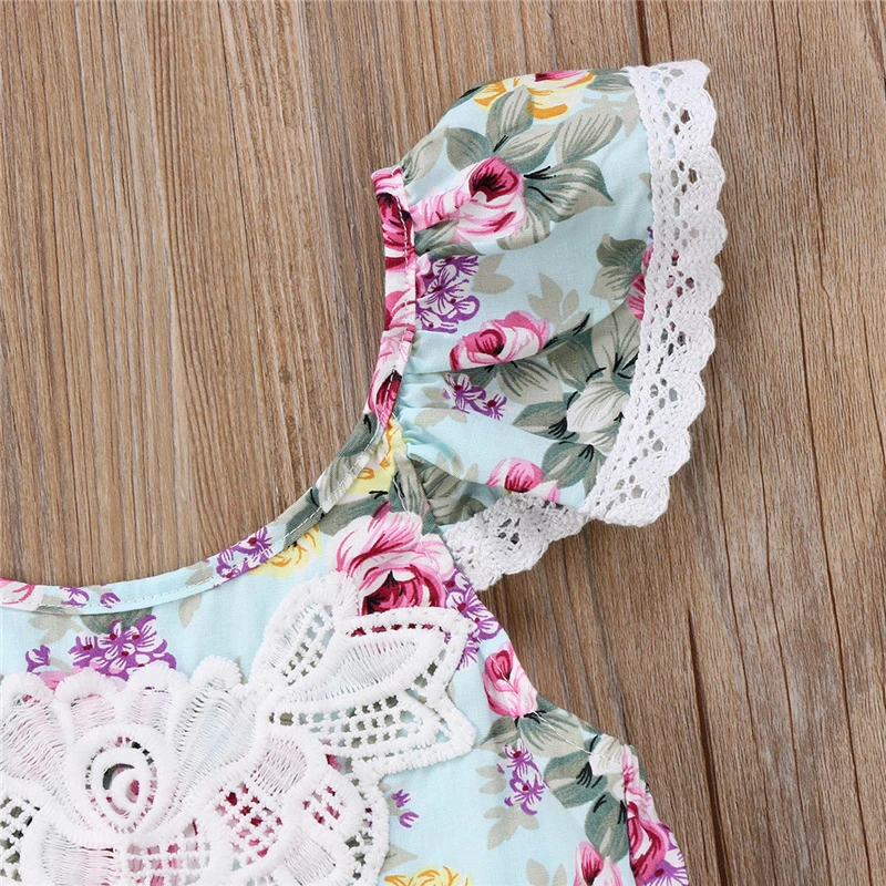 Детское летнее платье без рукавов для маленьких девочек детское на бретелях с