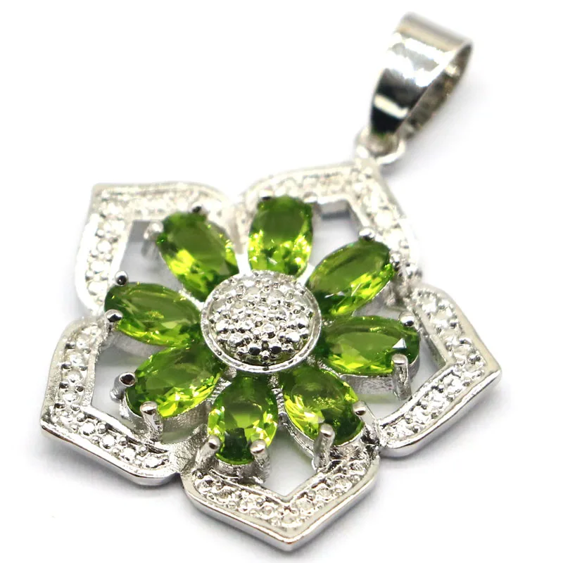 36x27 мм новый популярный стиль уникальный женский серебряный кулон создан Зеленый