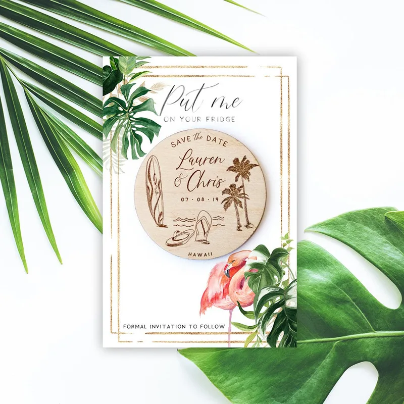 Деревянный магнит с тропическим деревом пляжные магниты персонализированной