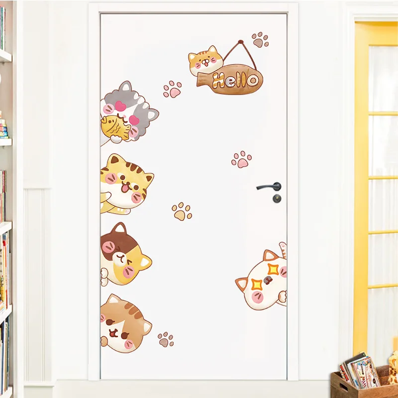 

Creative Cartoon Wallpaper Self-Adhesive Bedroom Decoration Wall Wall Decal Children's Room Layout Wardrobe Door Sticker