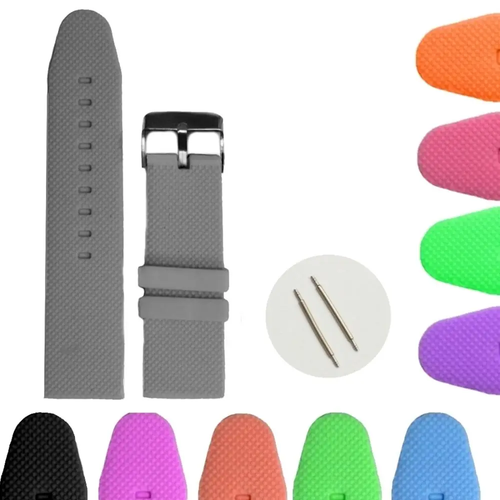 Силиконовый желеобразный резиновый ремешок для часов 26 мм много цветов унисекс