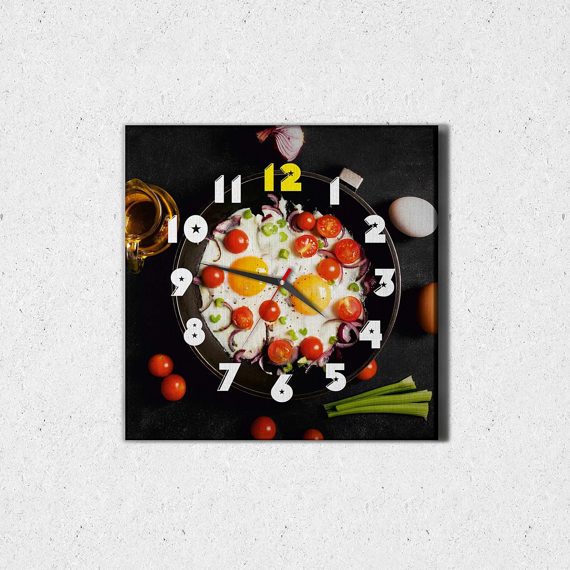 Часы для кухни на холсте|Настенные часы| |