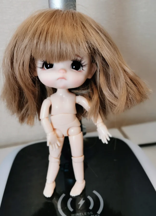 Nude doll 5 and wig Sto куклы яйца кукла голова Кастомизация 1/8 BJD куклы Ob голова DIY Ob 11 голова куклы - Цвет: Nude doll 5 and wig