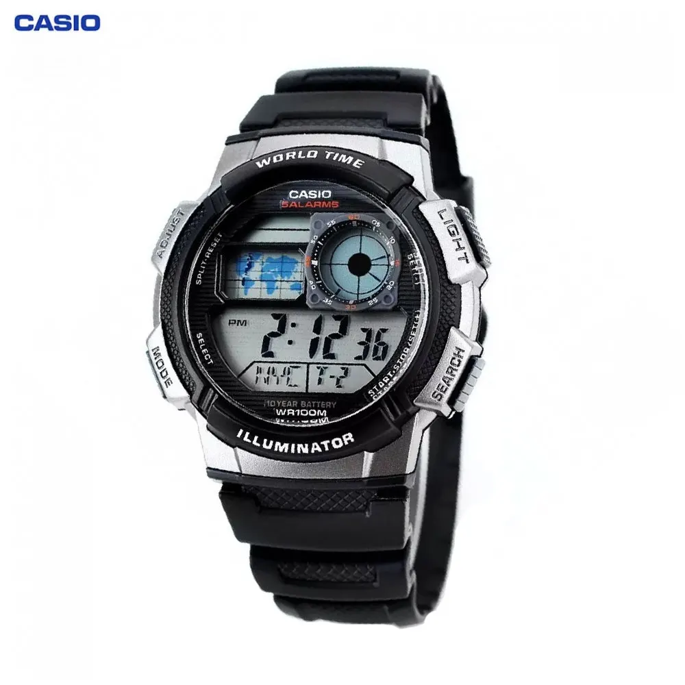 Наручные часы Casio AE 1000W 1B мужские электронные на пластиковом ремешке|Кварцевые