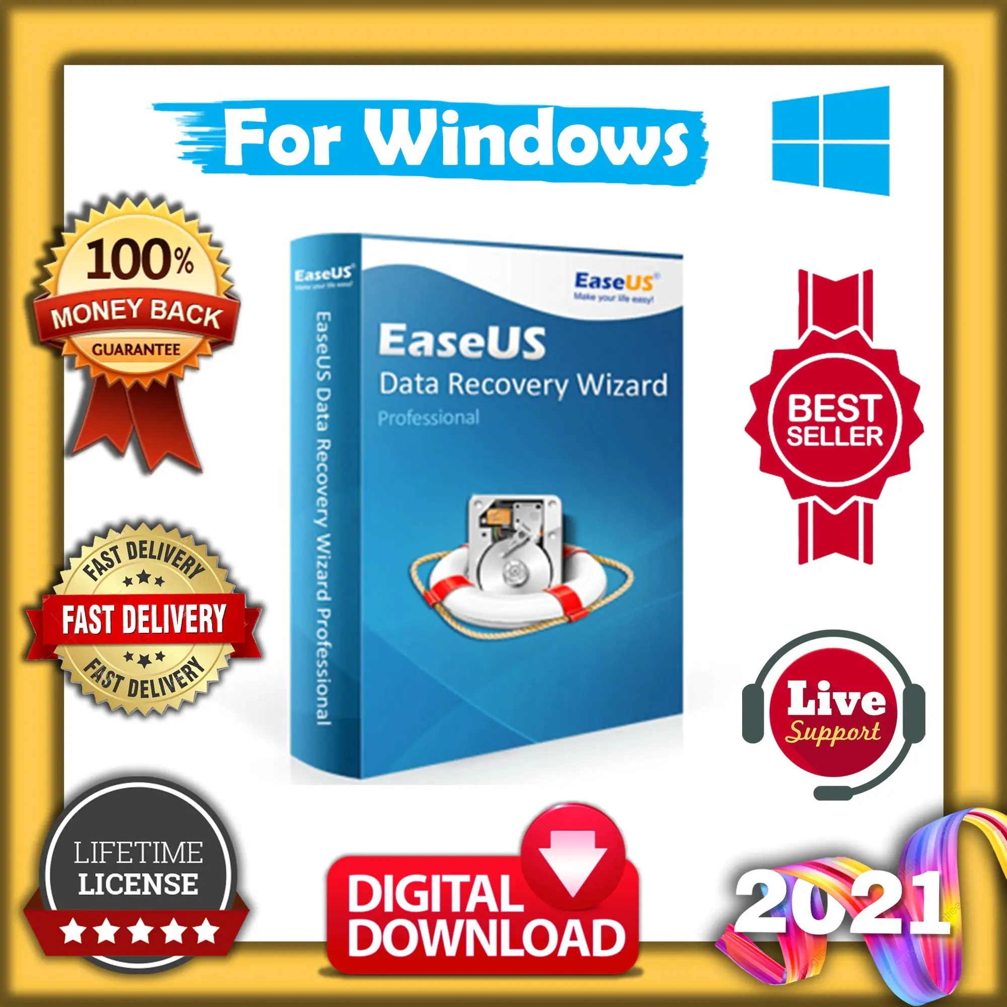 

EaseUs Data Recovery Wizard Professional 2020- Lifetime Use