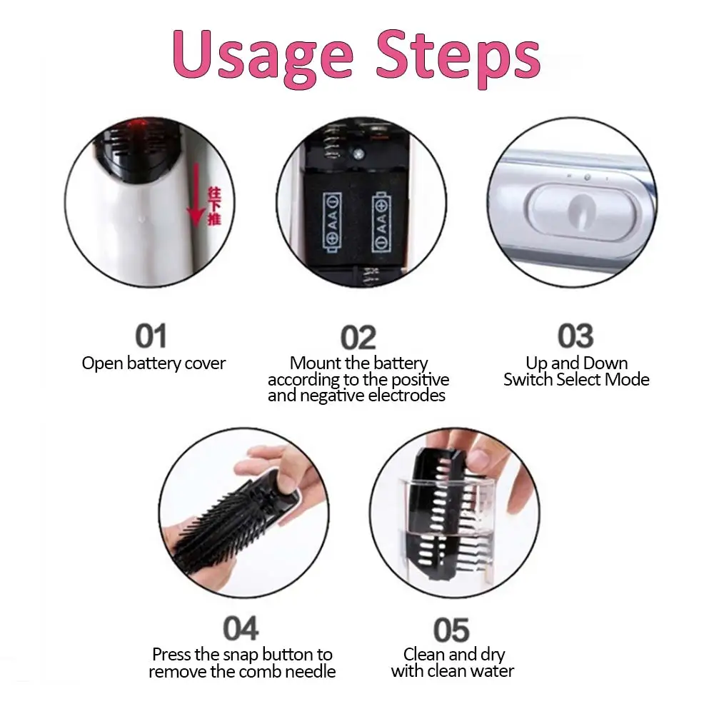 Электрическая расческа для роста волос лазерный инструмент массажа корней