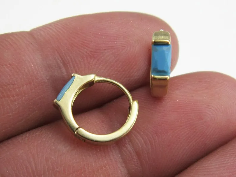 6 шт., серьги-кольца, маленькие серьги-кольца, прямоугольные серьги, 13x11 мм, серьги с двумя отверстиями, изготовление ювелирных изделий R1670