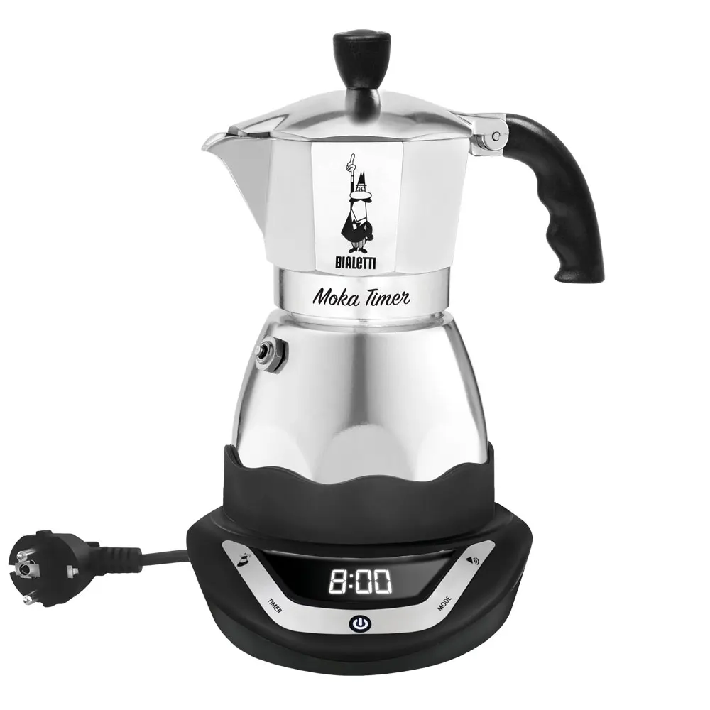 Гейзерная кофеварка электрическая Bialetti Moka Timer на 6 порций 6093|Кофеварки| |