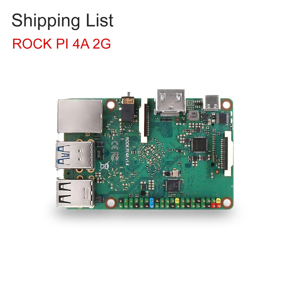 2G ROCK PI 4A V1.4 Rockchip RK3399 ARM Cortex шесть ядер SBC/одноплатный компьютер совместим с официальным дисплеем Raspberry Pi - Комплект: 2G
