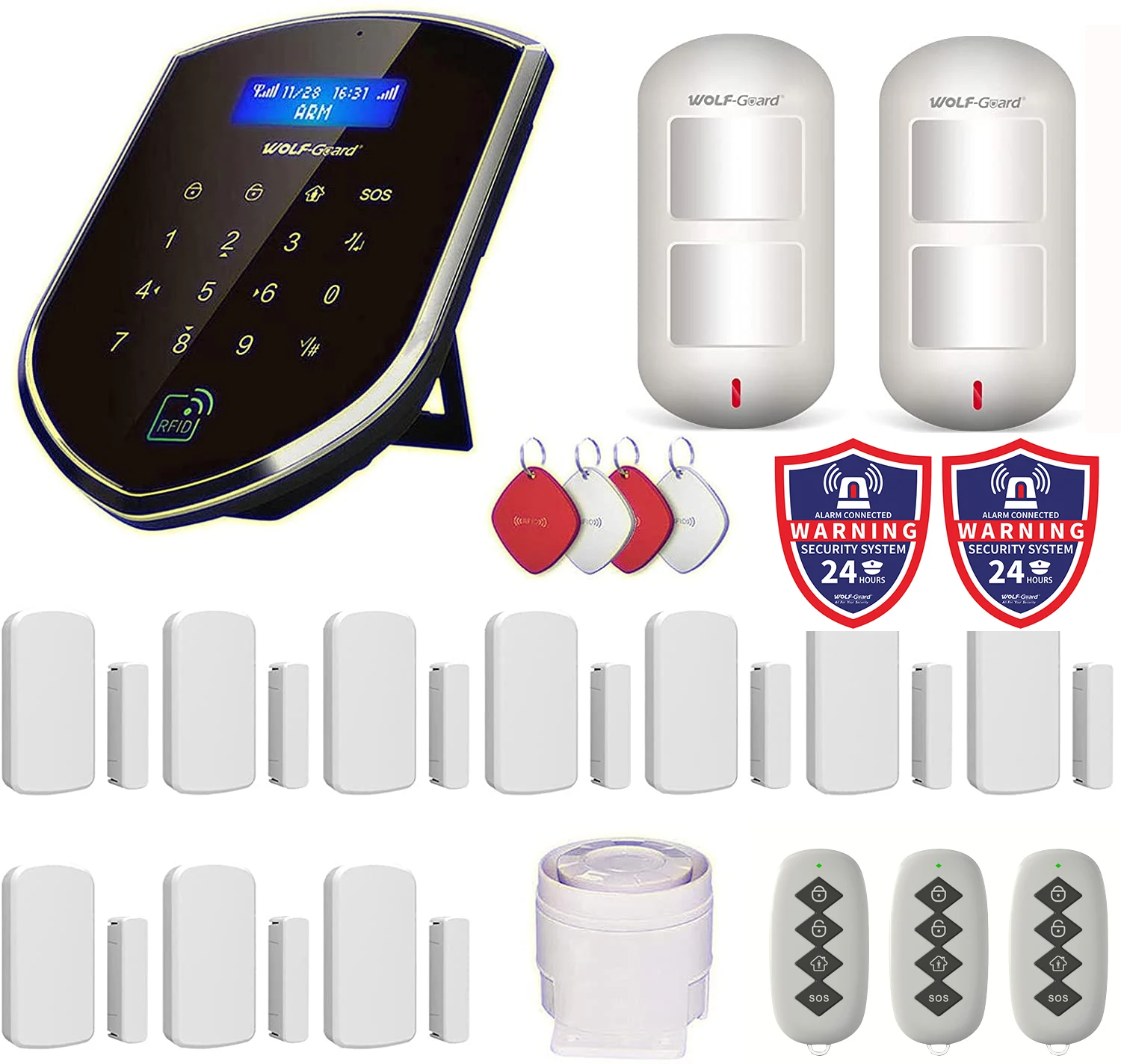 Беспроводная домашняя сигнализация Wolf-Guard 2 4 ГГц Wi-Fi GSM SMS Комплект охранной