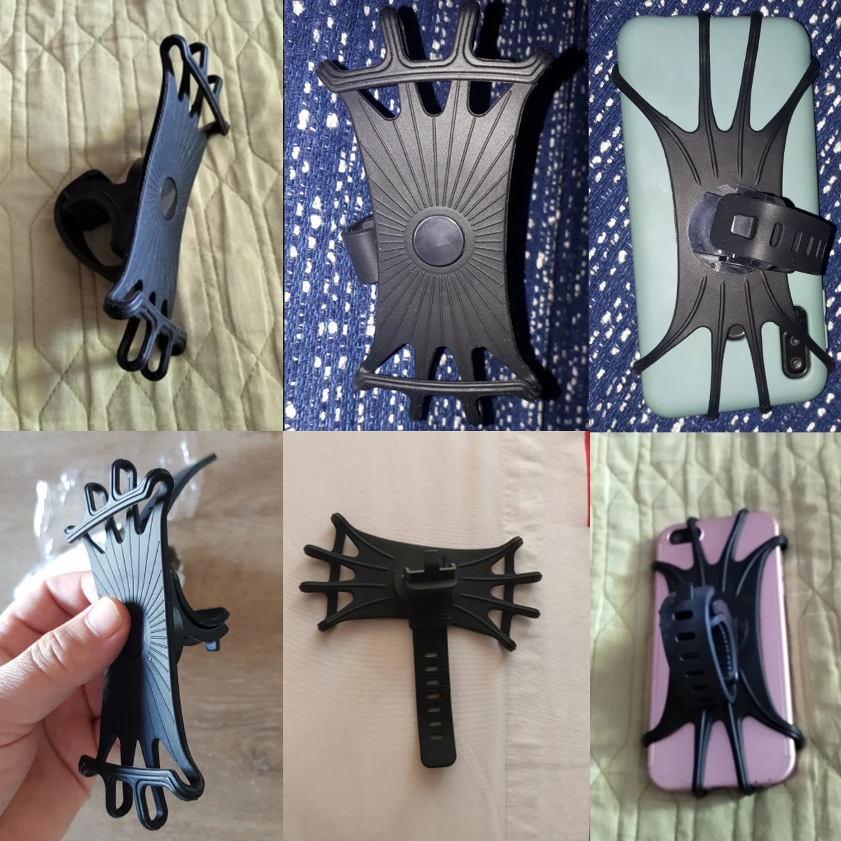 Вращающийся на 360 ° силиконовый кронштейн для телефона подставка велосипеда и