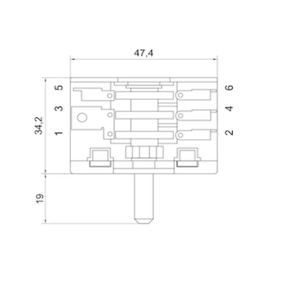 Поворотный переключатель для духовки с 3 сторонним металлическим валом 4301907D| |