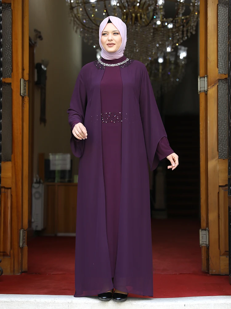 Женская абайя Мусульманский Исламский шифоновый хиджаб женская одежда высокое