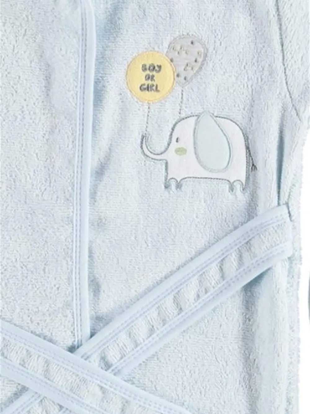 

Baby Boy Bathrobe and Bath Slippers Set 0-1 Age Organic Plush Cotton Turkish Towel Fabric Washable Blue Color