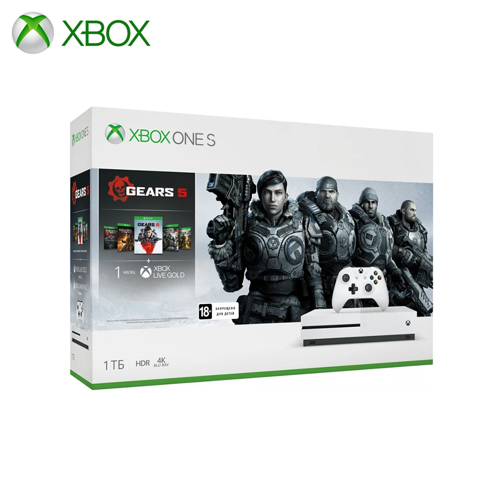 Игровая консоль Xbox One S 1Tb + Gears of War 1 2 3 4 5|Игровые консоли| |