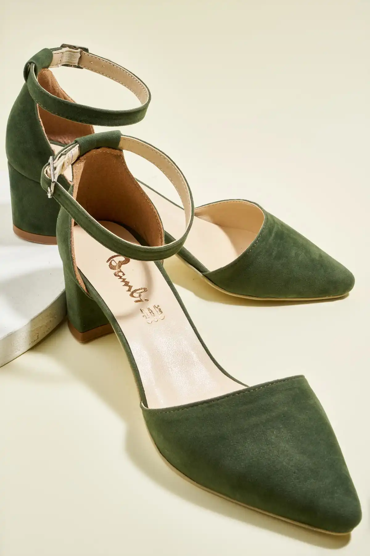 Bambi/темно-зеленые женские туфли на каблуке H0503720072 | Обувь