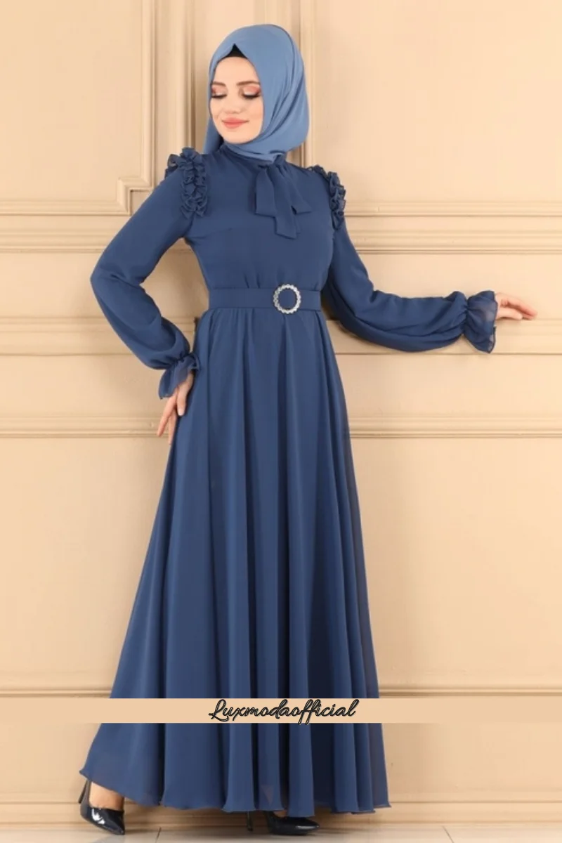

Ruffle Detailed Chiffon Dress 4515AB368