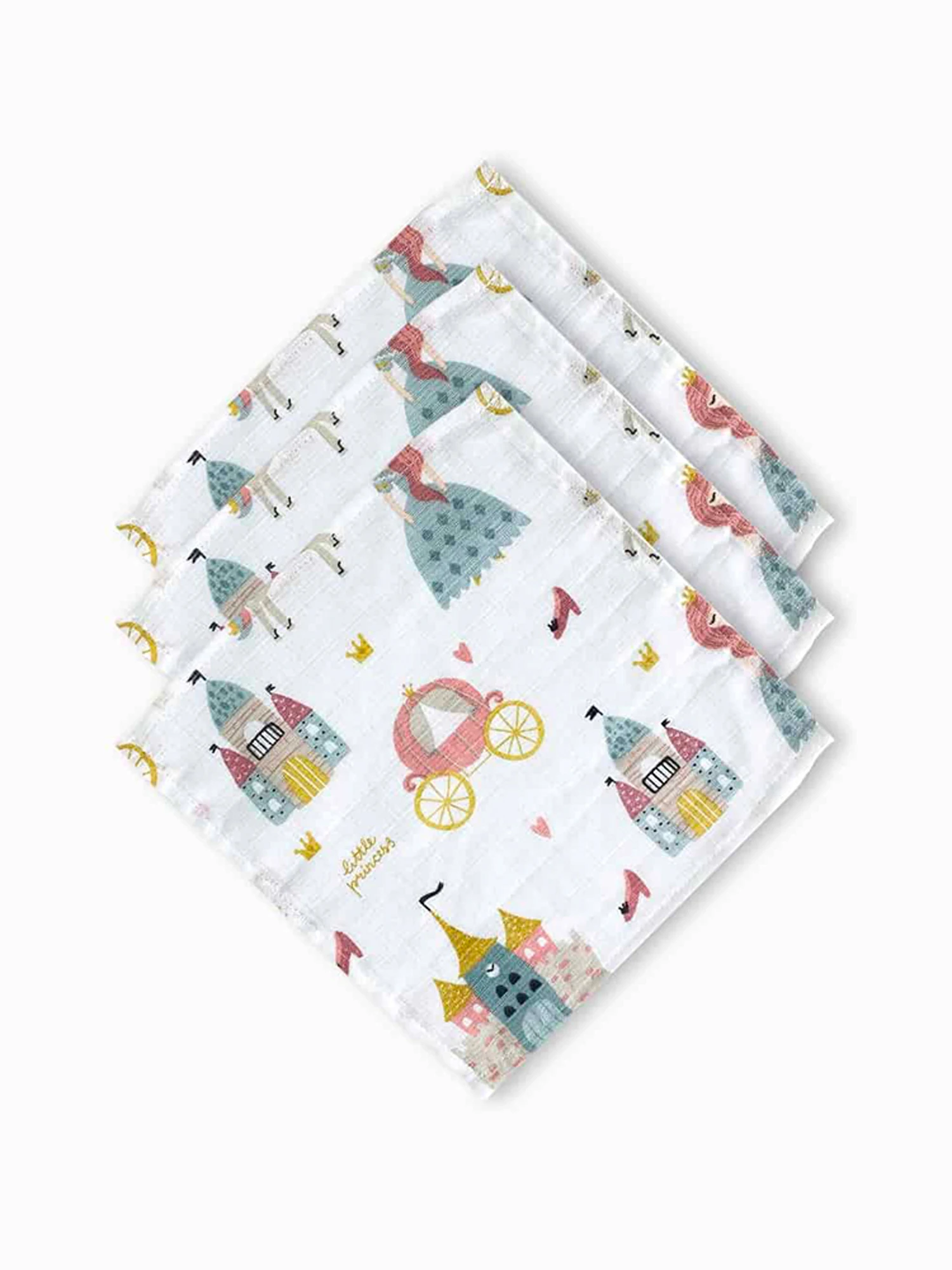 

Pack of 3 Soft Newborn Muslin 100% Cotton Feeding Towel Bibs Absorbent Saliva Burp Cloth 25x25cm