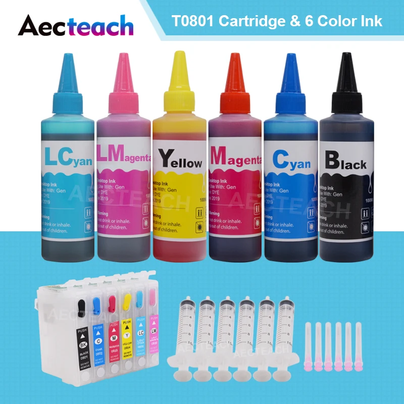 Картридж для принтера aeclearn T0801 6 цветов Epson Stylus 730WD 800FW 810 Вт 820FWD 830FWD TX659 710 + × 100 мл |