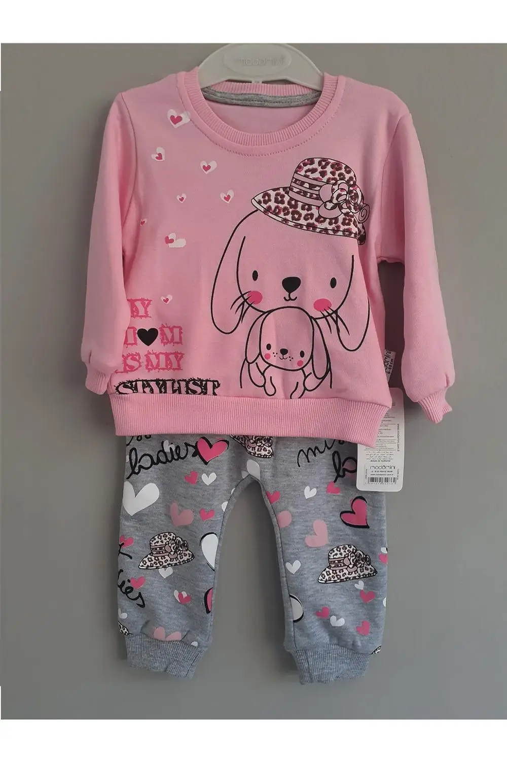

Jaju Baby Pink Rabbit Printed Suit