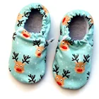 Детские ботинки с оленями, нескользящая подошва, органический хлопок, обувь для детей 0-12, 14 мес., 17-18 размеров