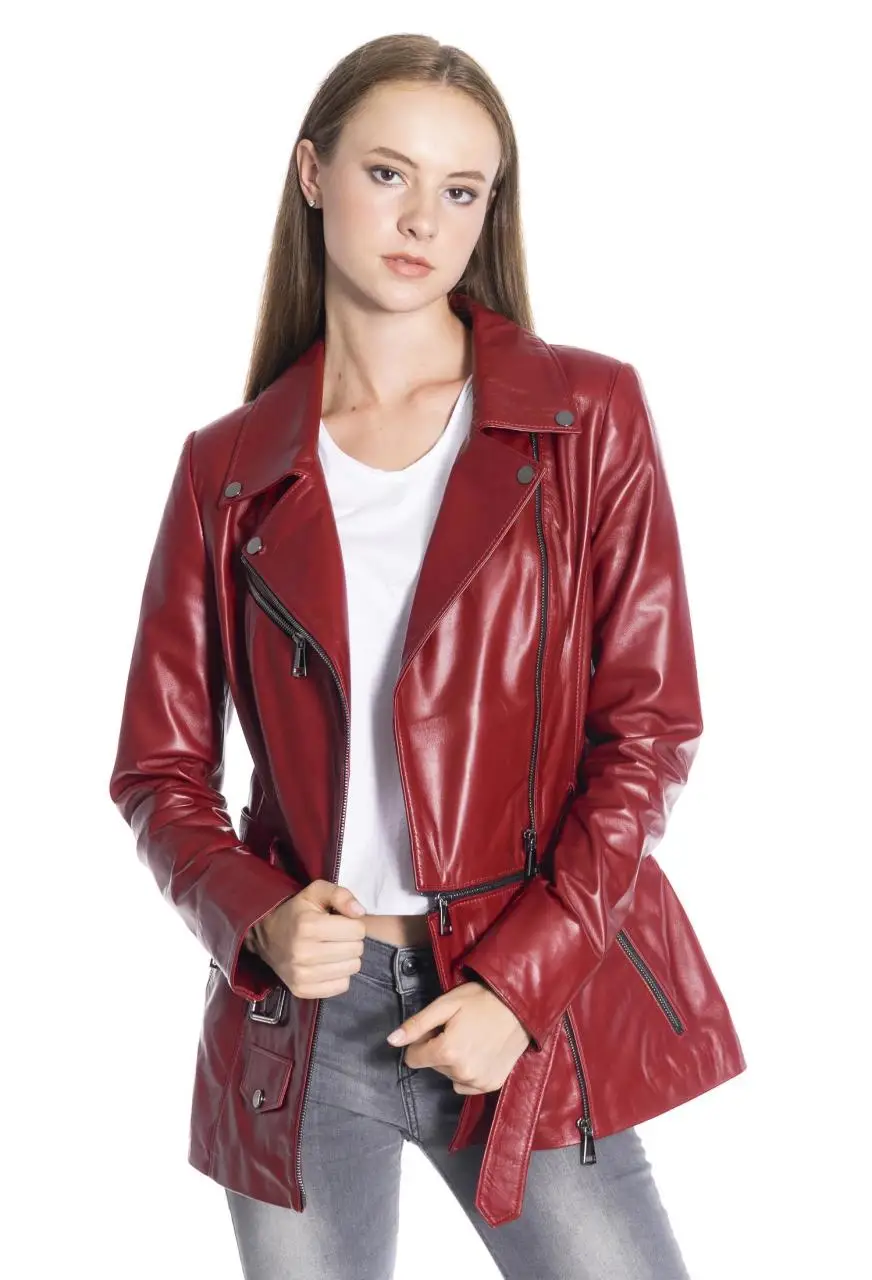 Women winter leather jacket winter Leather Jacket Genuine Real Leather Jacket leather Coat lambskin coat Female Parka Genuine