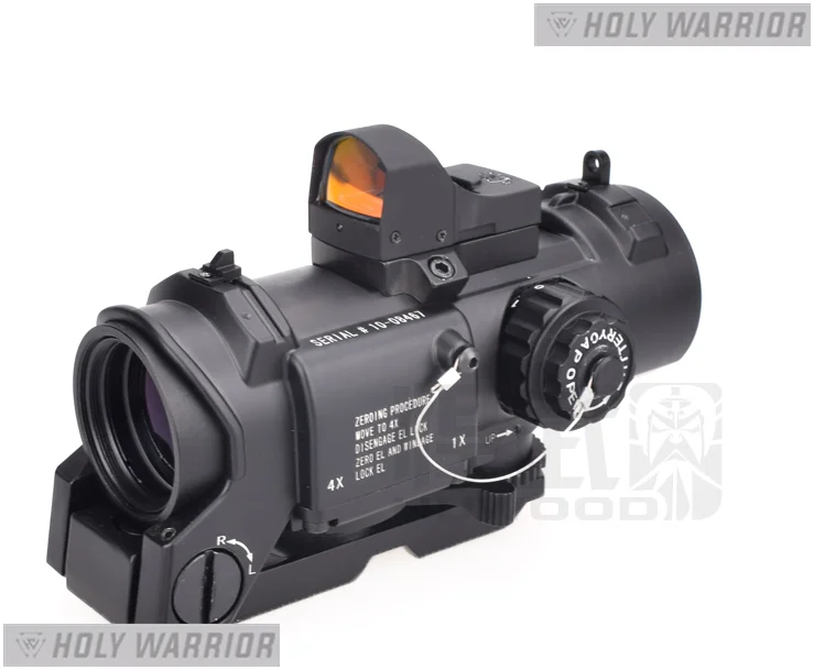 Тактический скоростной Регулируемый прицел Holy warrior 1X 4X с красной точкой для