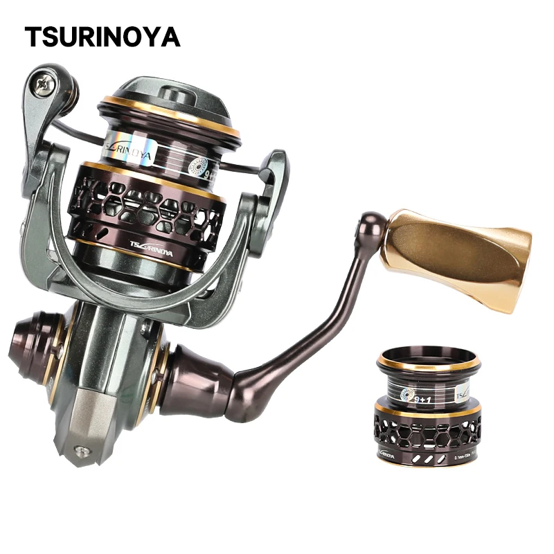 TSURINOYA Bait Finesse Double Spools Ultralight Spinning Fishing Lure Reel Jaguar 500 4kg Drag Power 166g BFS Trout Ajing Reel