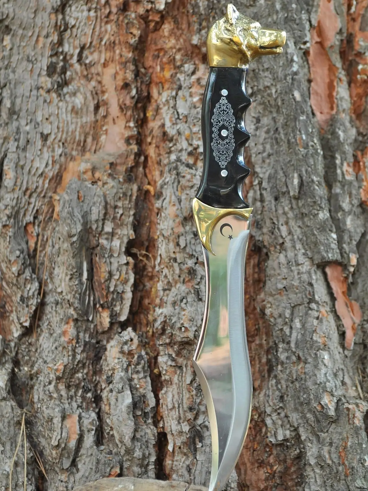 

Turkish Made Pocket Knife Dagger Hunting Survival Camping Stainless Steel Genuine Luxury Scabbard Tactical Sturdy
